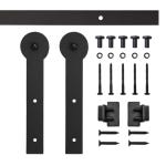 6' Keyhole Mini Rolling Door Hardware Kit for Furniture, Black