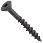 Centerline #10 x 1-1/2'' Flat Head Square Drive Wood Screws, Black, 100-Pack