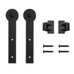 Keyhole Mini Rolling Door Hardware for Furniture, Black, No Rail