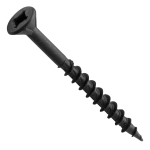Centerline #8 x 1-3/4'' Flat Head Square X Self-Countersinking Fluted-Tip Wood Screws, Black, 100-Pack