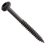 Centerline #6 x 1-1/2'' Pan Head Square Drive Pocket Hole Screws, Fine Thread, Black, 200-Pack