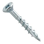 Centerline #8 x 1-1/4'' Flat Head Square X Self-Countersinking Fluted-Tip Wood Screws, Zinc, 100-Pack