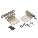 Variable Overlay Self-Closing Face-Mount Reverse Bevel Cabinet Hinges, Polished Chrome