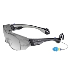 Soundshield Fitover Safety Glasses, Black Frame,  Gray Lens
