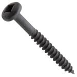 Centerline #6 x 1-1/4'' Pan Head Square Drive Pocket Hole Screws, Fine Thread, Black, 200-Pack