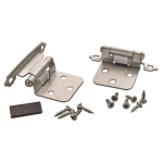 Variable Overlay Self-Closing Face-Mount Cabinet Hinges (3429), Satin Nickel