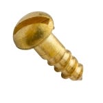Centerline #1 x 3/8'' Round Head Slotted Wood Screws, Solid Brass, 50-Pack