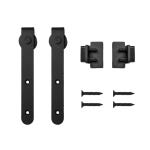 Rounded Stick Mini Rolling Door Hardware for Furniture, Black, No Rail