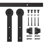 5' Keyhole Mini Rolling Door Hardware Kit for Furniture, Black