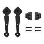 Spade Mini Rolling Door Hardware for Furniture, Black, No Rail