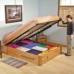 231-lb. Platform Bed Lift Mechanism with Queen-Size Mattress Platform and Wooden Slats