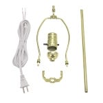 Make-A-Lamp Kit with Harp and Straight Rod, Brass