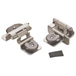 3/8'' Inset Double Demountable Cabinet Hinges, Satin Nickel