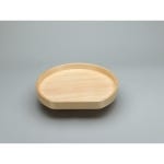 D-Shape LD Banded Wood Tray w/ Steel Bearing Corner Lazy Susans - 28 in.