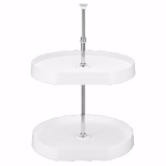 20" D-Shape Dependently Rotating Tray - 2 Shelf Set, Almond (7012-20-15-52)