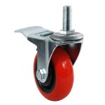 4'' 300-lb. Heavy Duty Stem-Mount Polyurethane Caster, Swivel w/Total Lock Brake
