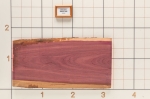 Purpleheart Live Edge Slab, 19-1/2''W x 38''L x 1-1/8'' Thick