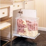 Pullout Hamper w/Wire Basket, Rev-a-Shelf HRV Series-Pullout Laundry Hamper: 14-3/4" Tall