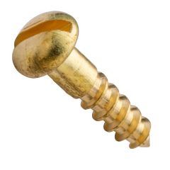 #5 x 1/4" Wood Screw Slotted Round Head Brass 