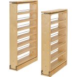 Tall Filler Pullout Organizers - 45 inch height on the left, 39 inch height on the right.