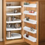 Polymer 5 Shelf Set with independently rotating hardware and telescoping shaft (cabinet door organizer not included)