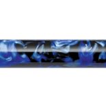 Iridescent Blue and Black Swirls Acrylic Pen Blank