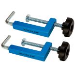 Silhouette shot of the Rockler Universal Fence Clamps