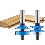 Rockler 2-Pc. Ogee Stile and Rail Router Bit Set - 1-5/8" Dia x 1" H x 1/2" Shank