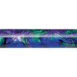 Turned sample of the Peacock Deep Blue/Purple Inlace Acrylester Pen Blank 