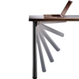 Leg easily folds under table (table not included).