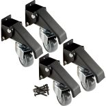 Close up look at the four pack of casters and included screws