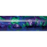 Turned sample of the Peacock Acrylic Handle Blank