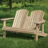 wood bench made using Adirondack Bench Templates with Plan and Stainless Steel Hardware Pack