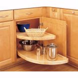 Blind Corner Half-Moon Wood 2 Shelf Lazy Susans