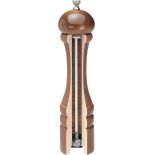 Grinder may be adjusted for coarse or fine pepper. 