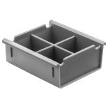 Removable dividers help keep your hardware items neatly sorted, while dished bottoms allow easy scooping.