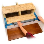 Rockler Perfect Fit Stair Tread and Shelf Gauge in use