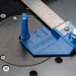 Up close look at the center of the Router Bit Center Depth Gauge adjusted to the 1/2" depth.
