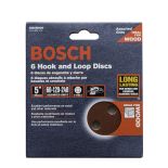 Bosch 5'' 8-Hole Hook & Loop Sandpaper, 6-Piece Assortment
