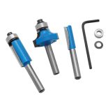 Rockler 3-Piece Router Bit Set, 1/4'' Shank