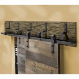 I-Semble Bypass Rolling Door Hardware Kit, Bent Strap, Black