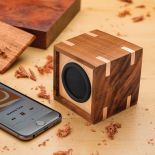 A completed Rockler Wireless Speaker Kit with Playback/Volume Controls
