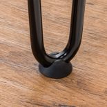 Hairpin legs are a classic choice for a sleek, modern look, but it's hard to attach a furniture glide or felt pad to the rounded metal legs.