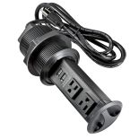 Hide-a-Power Pop-Up Power Strip with 2 Outlets, 2 Powered USB Ports