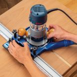 man using Rockler Perfect Fit Dado Jig on project