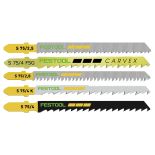 silhouette of 5 blades included in 25-Piece Festool Jigsaw Blade Assortment (204275)