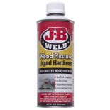 J-B Wood Restore Liquid Hardener seals and reinforces rot-damaged wood, creating a stable base for later filling with Repair Putty (#63340, sold separately) or Epoxy Wood Repair (#68616, sold separately). 