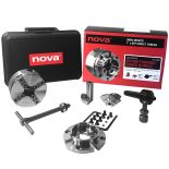 Full view of the Nova G3 Chuck Pen Turning Bundle, 1'' x 8 TPI and included pieces
