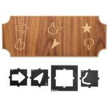 Wood sign and Rockler Interlock Signmaker's Templates Shapes Kit