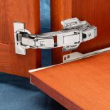 The Blum Clip Top 155&deg; Zero Protrusion Hinges, Nickel, Face Frame, Full Overlay in wood cabinet